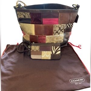 Coach patchwork tote and wristlet
